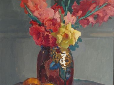 FERRANDO	 "Nature morte au bouquet de fleurs et aux fruits"	. Huile su