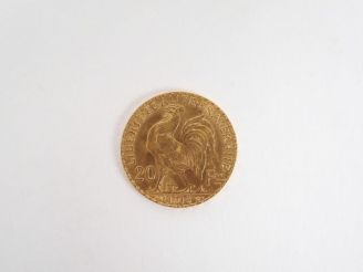 Vente aux enchères Pièce de 20 Francs or, Marianne 1913. Poids:6,5gr