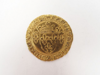 Vente aux enchères Ecu neuf de Charles VII. Toulouse. D. 511 Frotté sinon TTB Poids: 3,47
