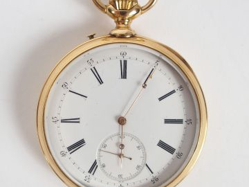 Importante montre de gousset fin XIXème en or jaune, double cadran, jo