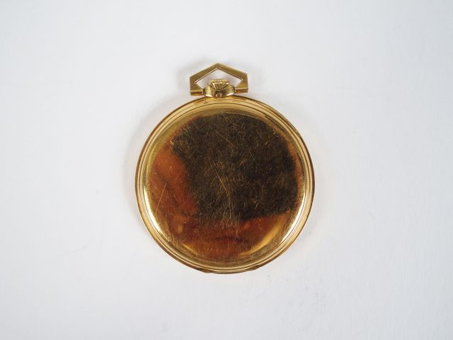 TISSOT. Montre de gousset extra-plate en or jaune. Diam. 46mm Poids te