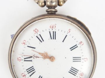 Montre de gousset en argent, cadran émail. 74,4gr tel