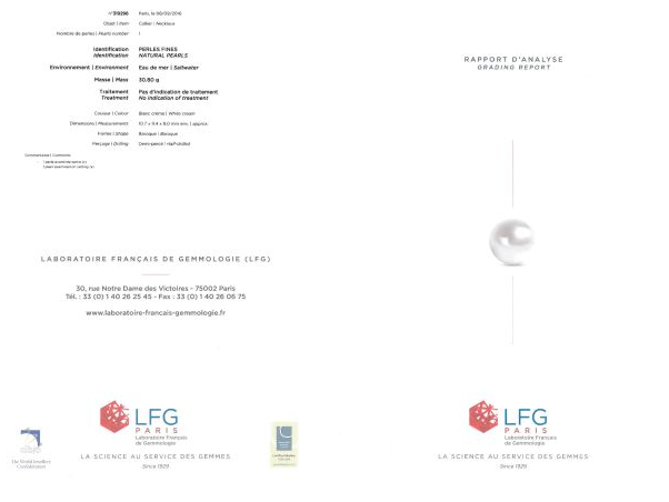 Collier Napoléon III en or jaune, perles fines et émail bleu (sauts d'