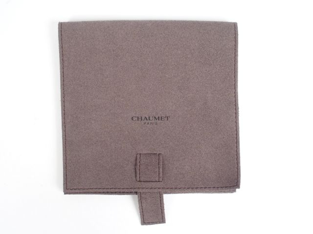 CHAUMET. Broche monture platine et or blanc, stylisant un feuillage en