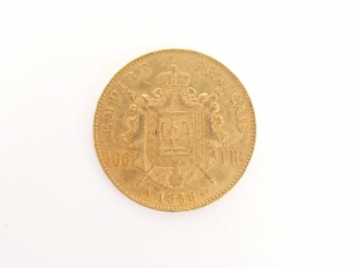 Vente aux enchères Pièce de 100 Francs or, Napoléon III tête nue, 1858-A. Poids: 32,3gr