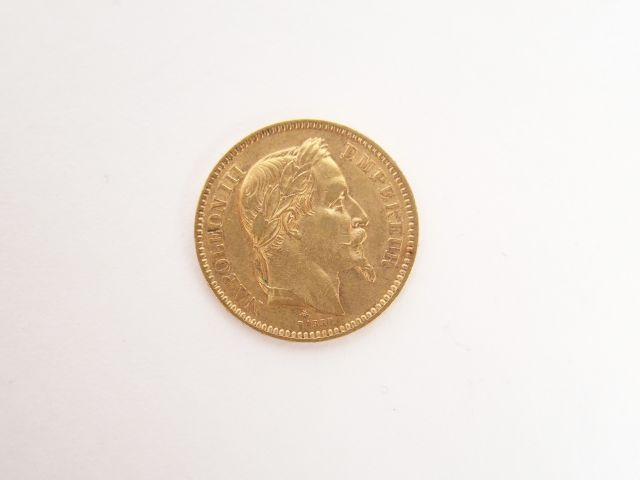 Pièce de 20 Francs or, Napoléon III tête laurée, 1865-A. Poids: 6,4gr