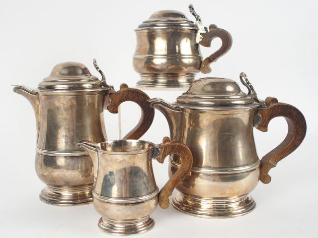 TETARD FRERES. Service à thé et à café en argent, poinçon Minerve, 4 p
