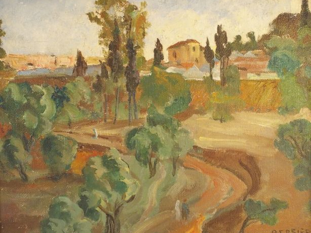 Jean Eugène BERSIER, " Vue d'Alger ". Huile sur toile, signée en bas à