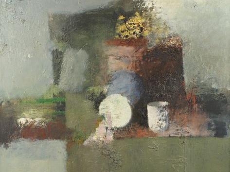 Henri CUECO, " Composition abstraite ". Huile sur toile, signée en bas