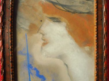 Lucien VIEILLARD "Hameau sous la neige dans l'Ariège" Huile sur toile.