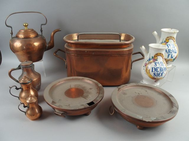 Daubière en cuivre, petit chaudron en cuivre, bouilloire en cuivre rou