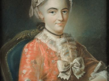 Ecole française XVIIIe 'Portrait de dame à la coiffe'. Pastel. 65 x 54