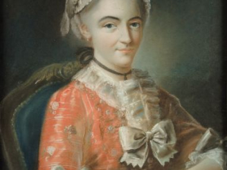 Vente aux enchères Ecole française XVIIIe 'Portrait de dame à la coiffe'. Pastel. 65 x 54