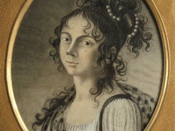 Ecole française Directoire 'Portrait de jeune femme'. Pastel. 48 x 37,