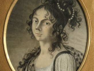 Vente aux enchères Ecole française Directoire 'Portrait de jeune femme'. Pastel. 48 x 37,