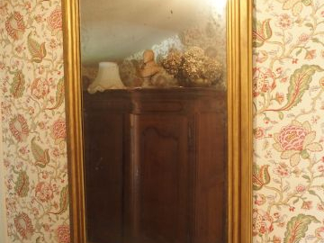 Glace de cheminée de style Louis-Philippe en bois doré (redorée)