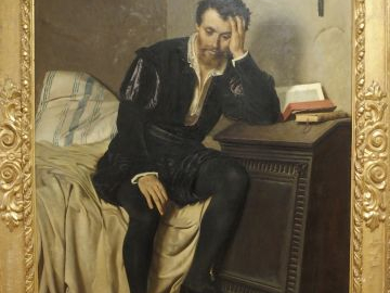 G. LIGI ,'Le prisonnier'. Huile sur toile, signée en bas à droite et.d