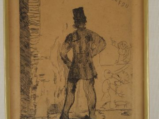 Vente aux enchères James Ensor (1860-1949) 'Le Pisseur'. 1887. Eau-forte. L. 105 x H. 145