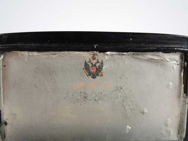 Tabatière russe XIXème Portrait d'officier sur le couvercle, monogramm