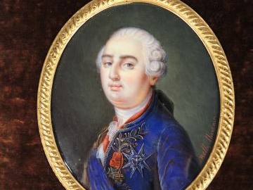 Nelly THEVENIN. Miniature sur ivoire « Portrait de Louis XVI », signée