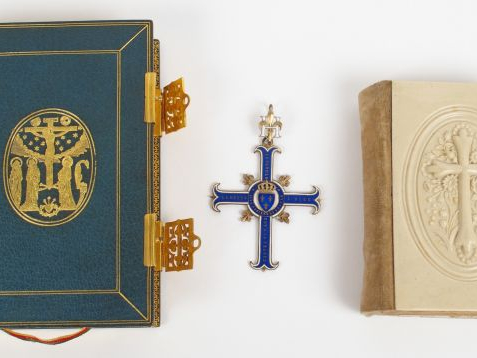 Missel XIXème en ivoire et velours de soie, Missel XIXème en maroquin 