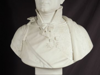 Vente aux enchères BARATTA. Sculpture en marbre 'Portrait en buste du Marquis de Pérignon