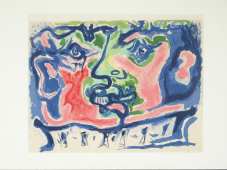 Vente aux enchères PIGNON. "Portraits".  Lithographie contresignée en bas à droite et dat