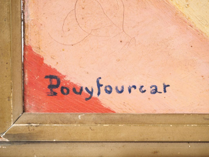 POUYFOURCAT. "Nature morte" Huile sur toile, signée en bas à gauche et