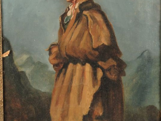 Vente aux enchères Ecole française XIXe. "Vagabond italien".  Huile sur toile.  Dim. 44 x