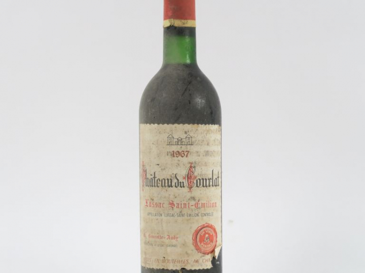 1 BOUTEILLE CHÂTEAU DU COURLAT LUSSAC ST EMILION - 1967 - BG/BS