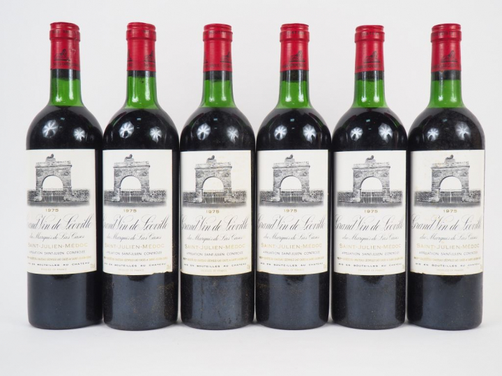 6 BOUTEILLES CHÂTEAU LEOVILLE LAS CASES GCC ST JULIEN - 1975 - CBO - L