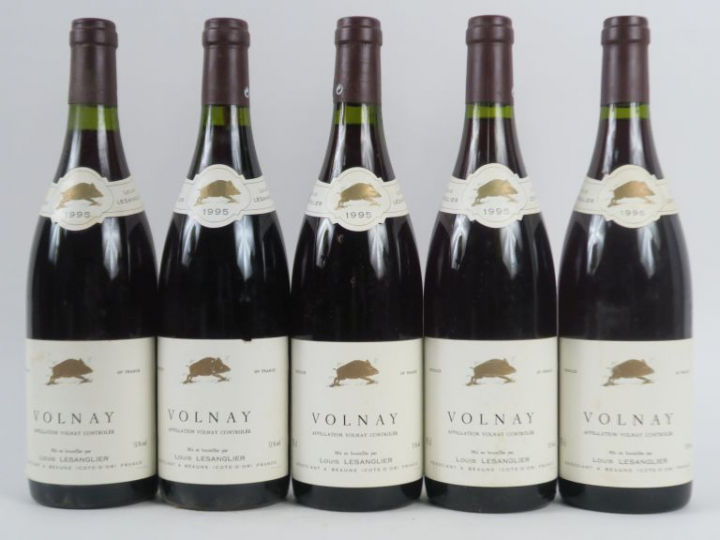 5 BOUTEILLES VOLNAY LOUIS LESANGLIER - 1985