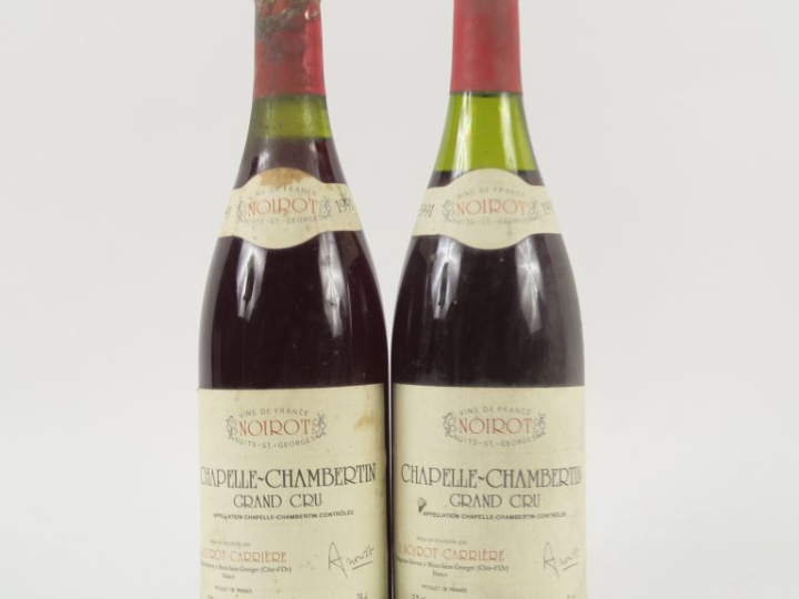 2 BOUTEILLES CHAPELLE CHAMBERTIN GC A. NOIROT CARRIÈRE - 1991 - 1 à 3,