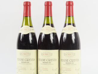 Vente aux enchères 3 BOUTEILLES BEAUNE GRÈVES 1er CRU A. NOIROT CARRIÈRE 1993