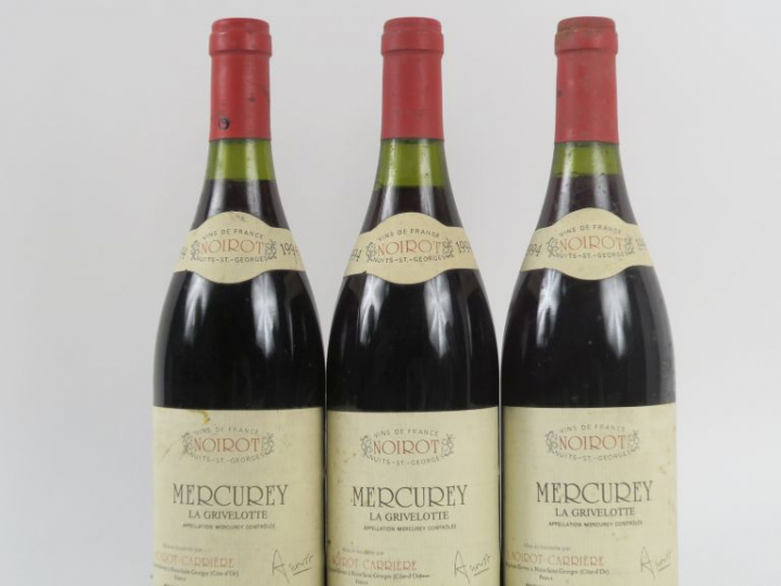 3 BOUTEILLES MERCUREY 'LES GRIVELOTTES' A. NOIROT CARRIÈRE - 1994