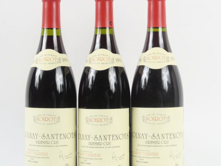3 BOUTEILLES VOLNAY SANTENOTS 1er CRU A. NOIROT CARRIÈRE - 1994