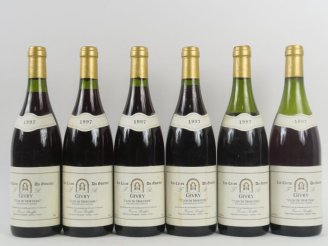 Vente aux enchères 6 BOUTEILLES GIVRY 'CLOS DE MORTIÈRE' FRANCOIS BOUFFIER - 1997 - 2 à 6