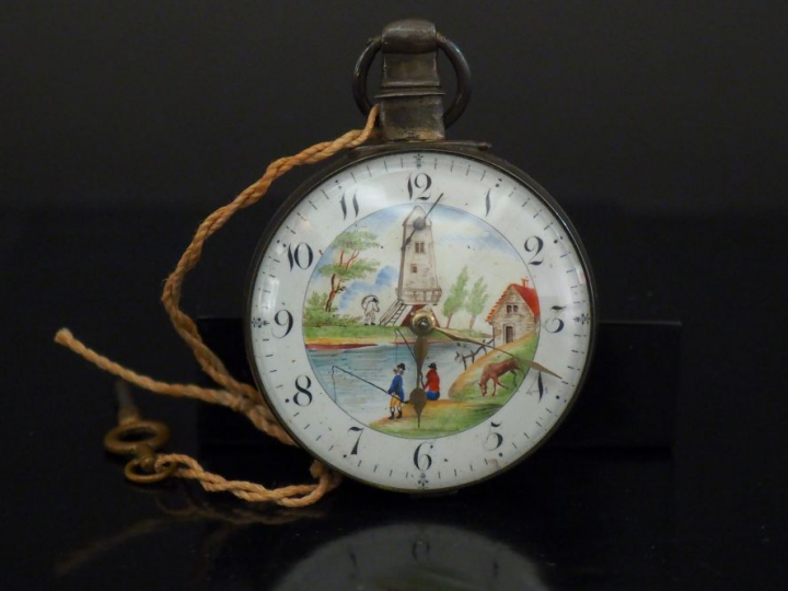 BRADSHAW   RYLEY  Montre de gousset en argent.  Le cadran, à décor pol