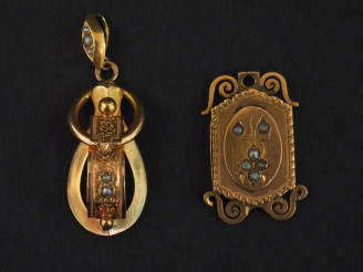 Vente aux enchères - Pendeloque Napoléon III en or et perles - pendentif Napoléon III en 
