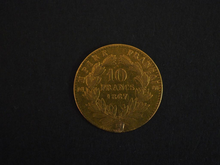 Pièce de 10 Francs or 1867 FRAIS ACHETEUR : 10 % HT   