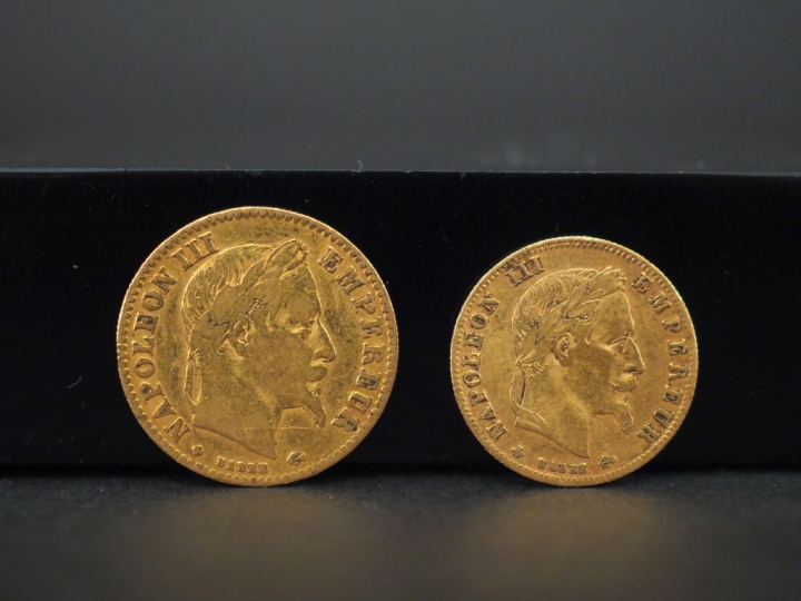 Pièce de 10 Francs or, 1863 pièce de 5 Francs or, 1864 FRAIS ACHETEUR 