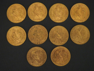 Vente aux enchères 10 pièces de 20 Francs or, 1913 FRAIS ACHETEUR : 10 % HT   
