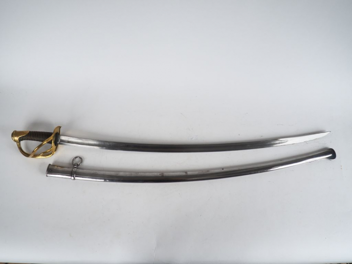 Sabre de cavalerie français « bancal » troupe modèle 1822. Lame courbe