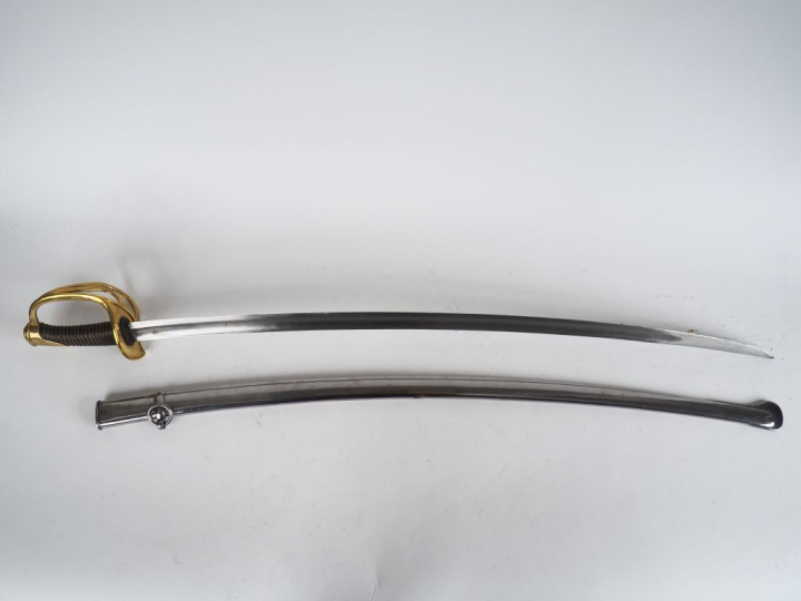 Sabre de cavalerie français « bancal » troupe modèle 1822. Lame courbe
