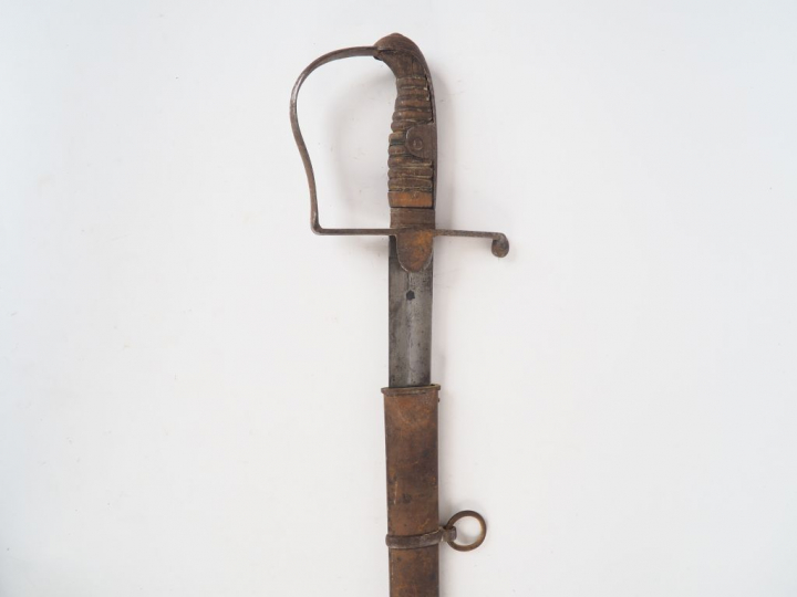 Sabre de cavalerie allemand à la Blücher, lame courbe à gorge et dos p