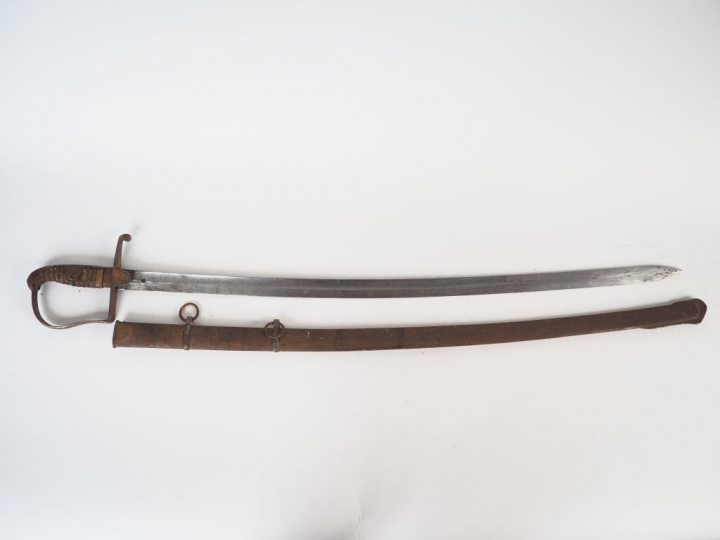 Sabre de cavalerie allemand à la Blücher, lame courbe à gorge et dos p