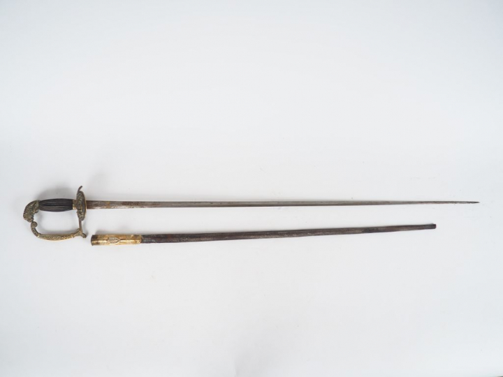 Epée de société, lame triangulaire à trois pans creux pas de marquages