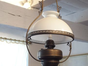 Suspension en laiton et opaline