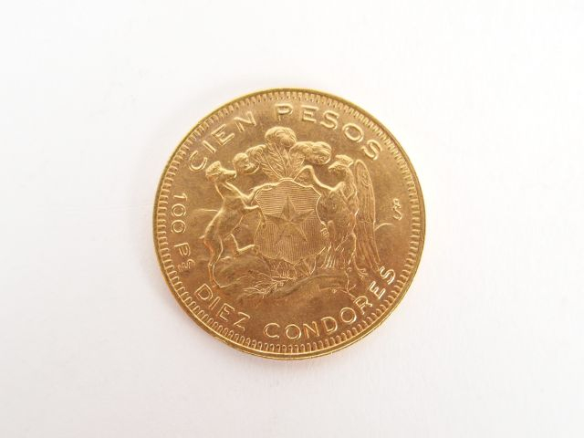 Pièce de 100 Pesos or, Republica de Chile 1946. Poids: 20,3gr