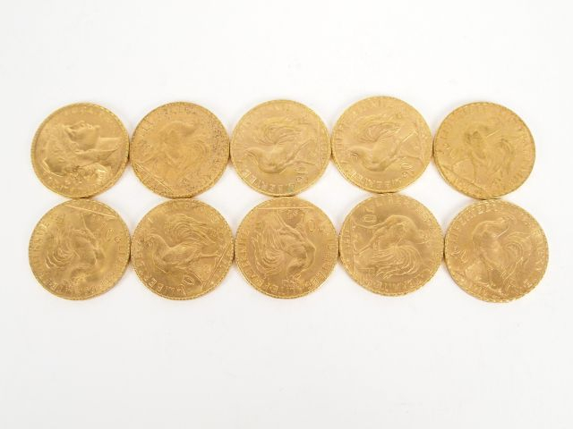 10 pièces de 20 Francs or, Marianne. Poids: 64,6gr